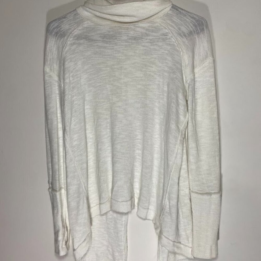 Free People We the Free Split Back Turtleneck White